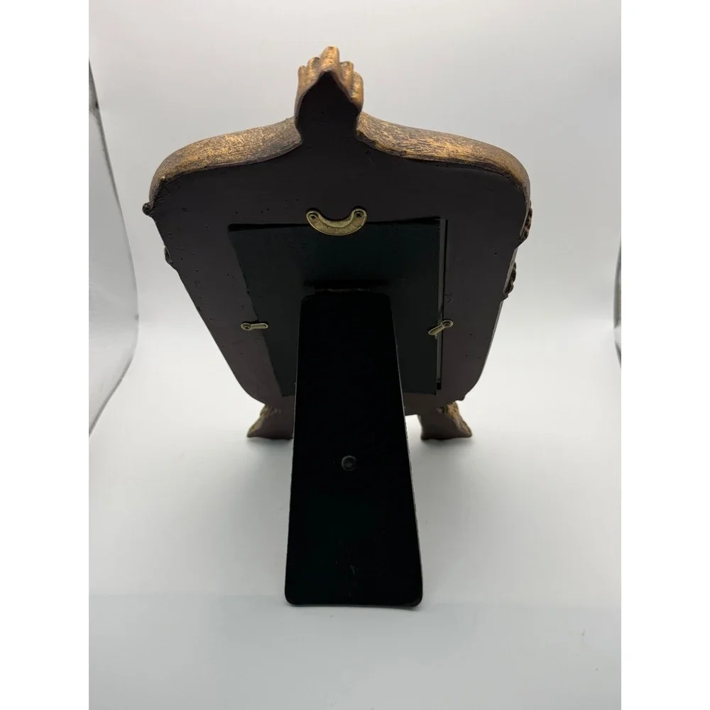 Vtg Frames Unlimited by CBK Ltd Bronze Tassel Faux Crocodile 4x6 Picture Frame